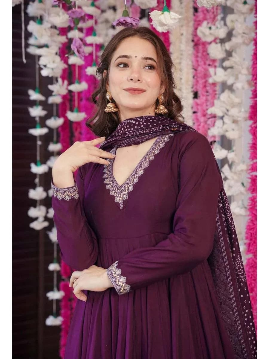 Women Purple Taara Kurta With Palazzo & Dupatta — 4