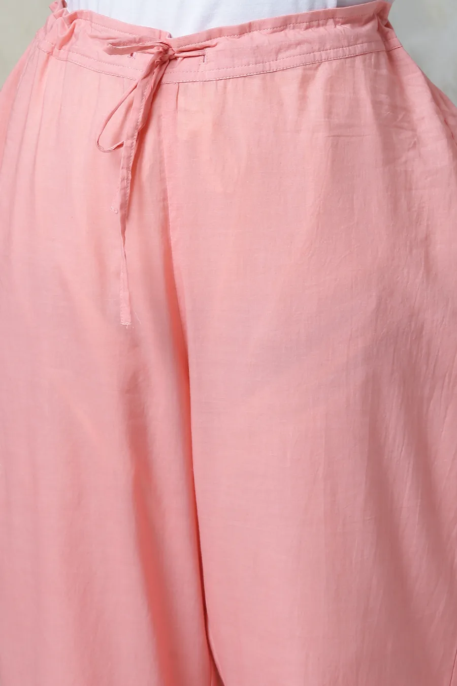 Peach Art Silk A-Line Kurta Regular Pant Suit Set — 4