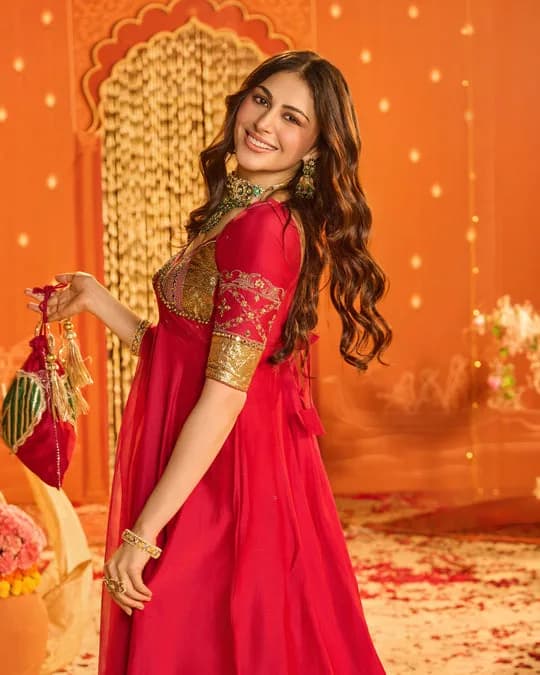 Kamalnayani Pink Embroidered Chanderi Aangi Suit Set — 8