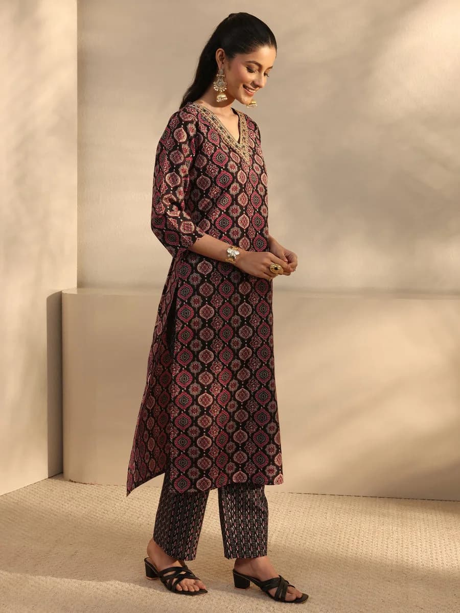 Gerua Black Ethnic Printed Straight Suit Set With Dupatta — 7