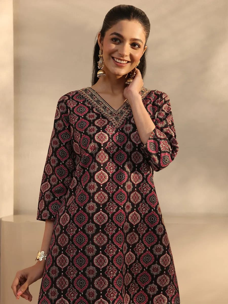 Gerua Black Ethnic Printed Straight Suit Set With Dupatta — 6
