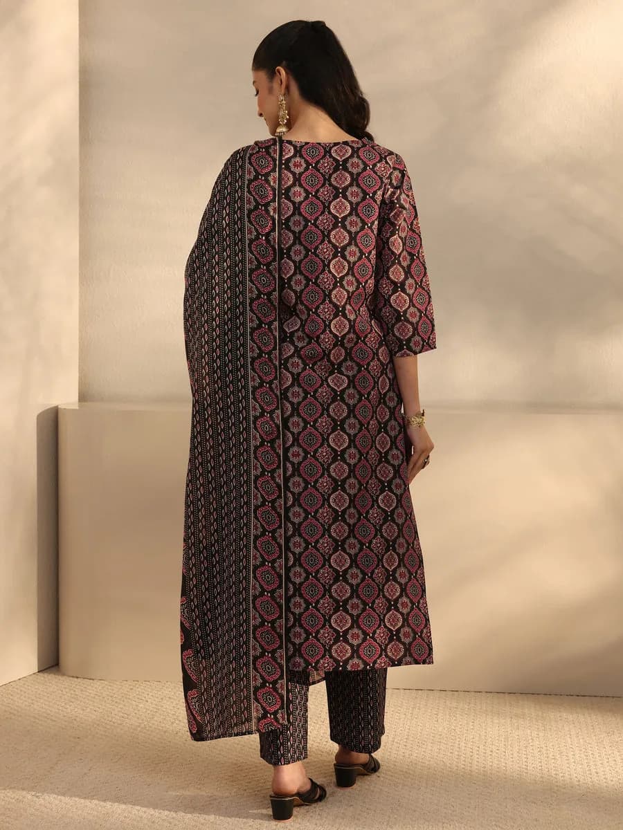 Gerua Black Ethnic Printed Straight Suit Set With Dupatta — 4