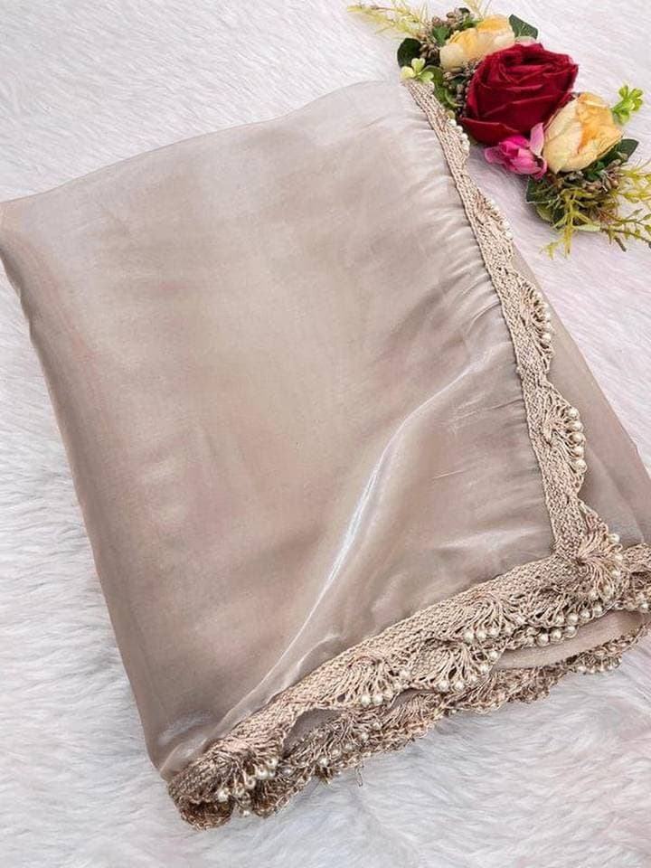 Cream Elegant Wear Traditional Draping Festive And Special Jimmy Wear Saree Visit Store — 4