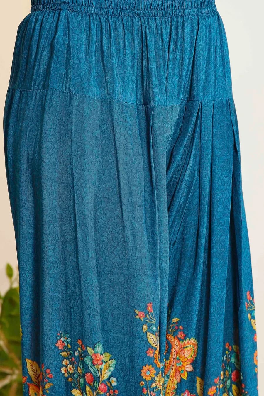 Blue Viscose Rayon Printed Straight Kurta Set — 6