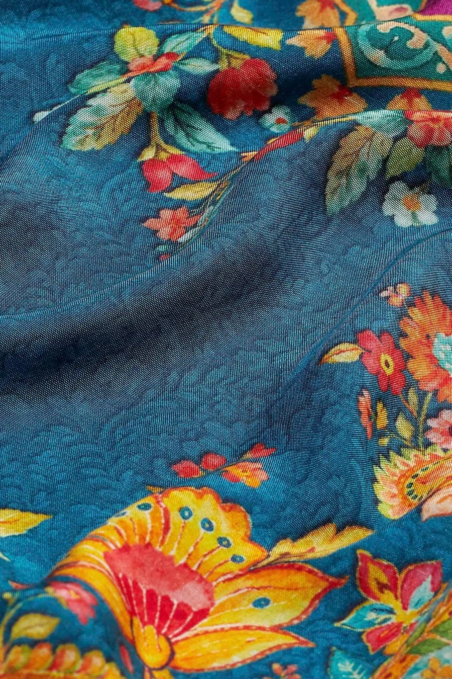 Blue Viscose Rayon Printed Straight Kurta Set — 7