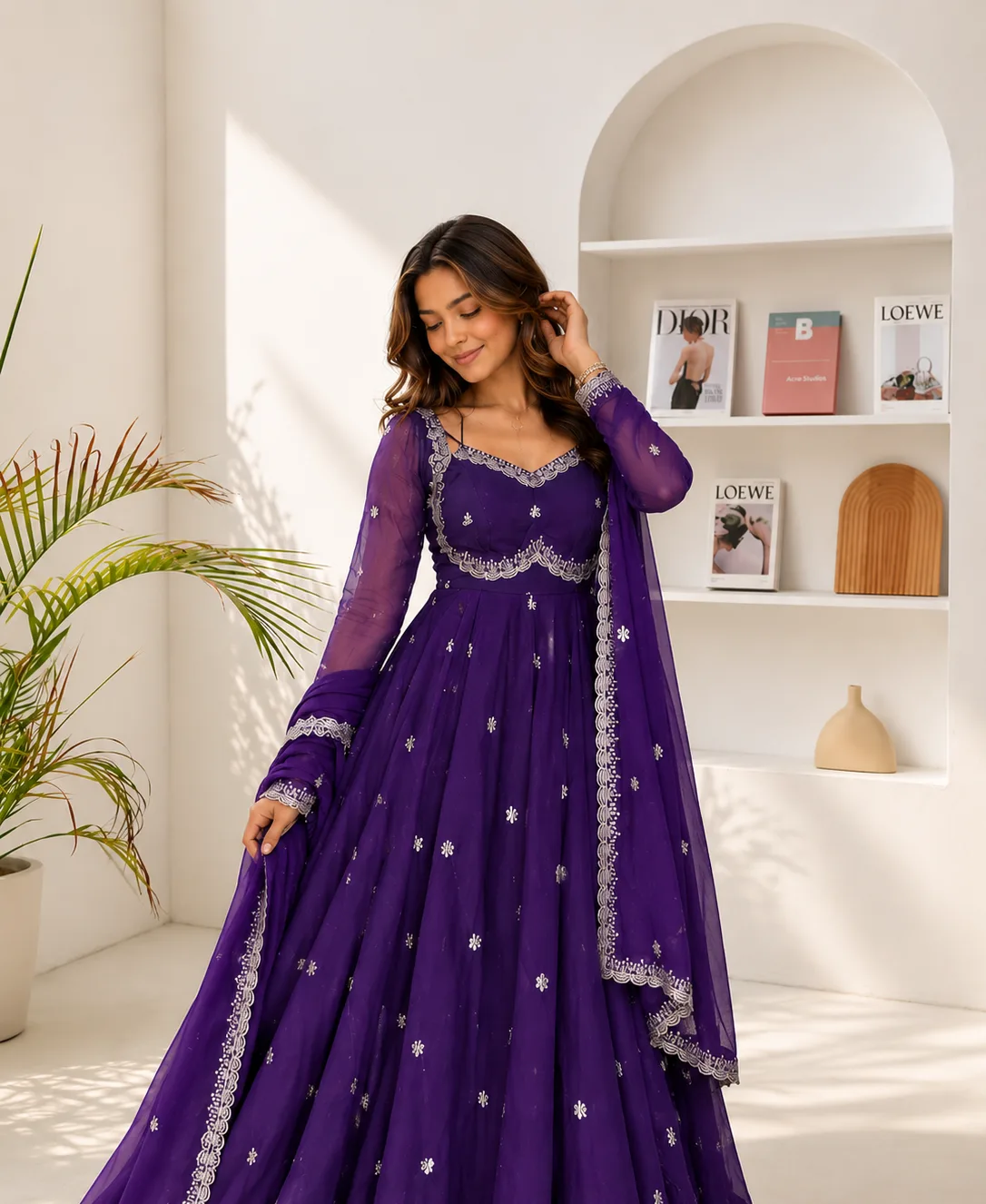 Neha Elegant Purple Festival Anarkali Suit Set — 1