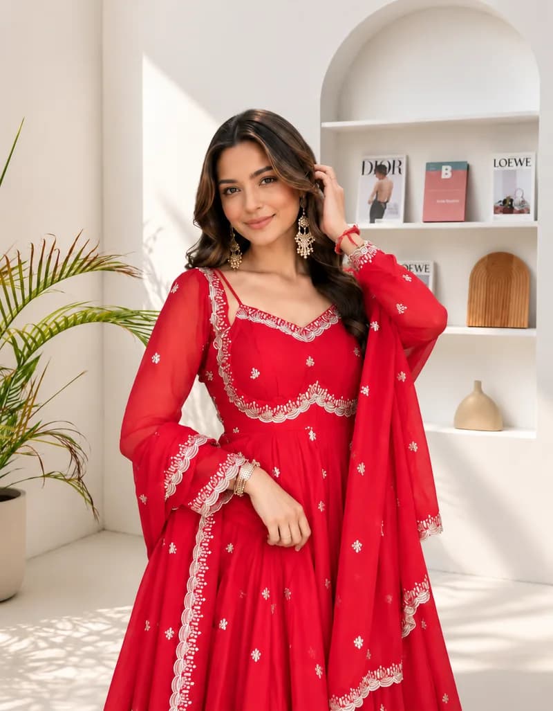 Neha Elegant Purple Festival Anarkali Suit Set — 6