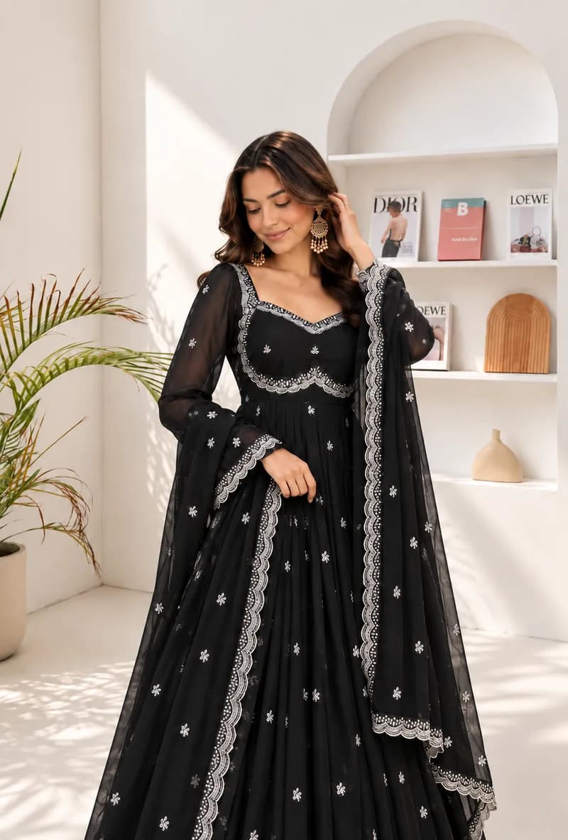 Neha Elegant Purple Festival Anarkali Suit Set — 4