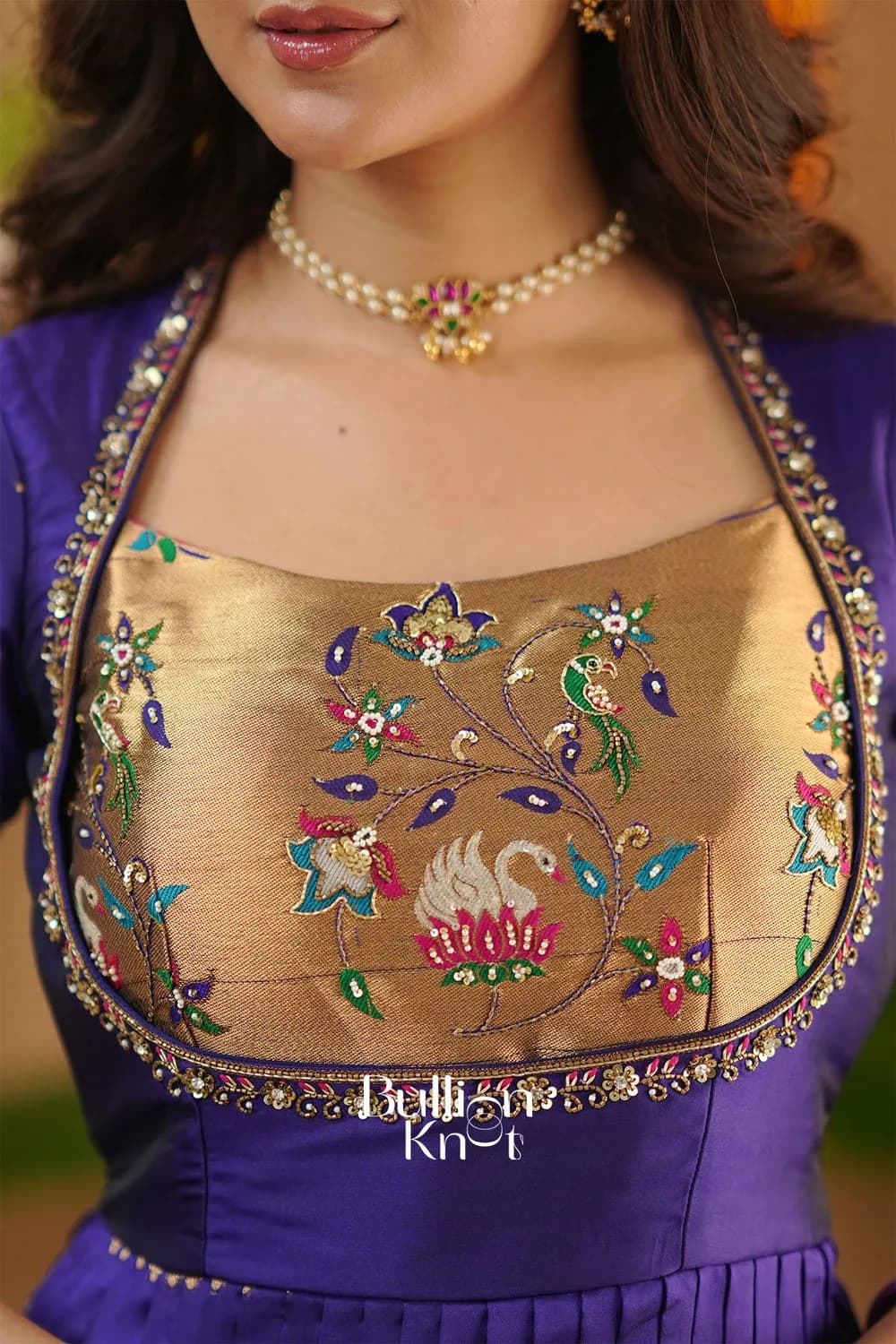 Kanika | Soft Silk Blue Anarkali Dress with Dupatta for Celebrations — 5