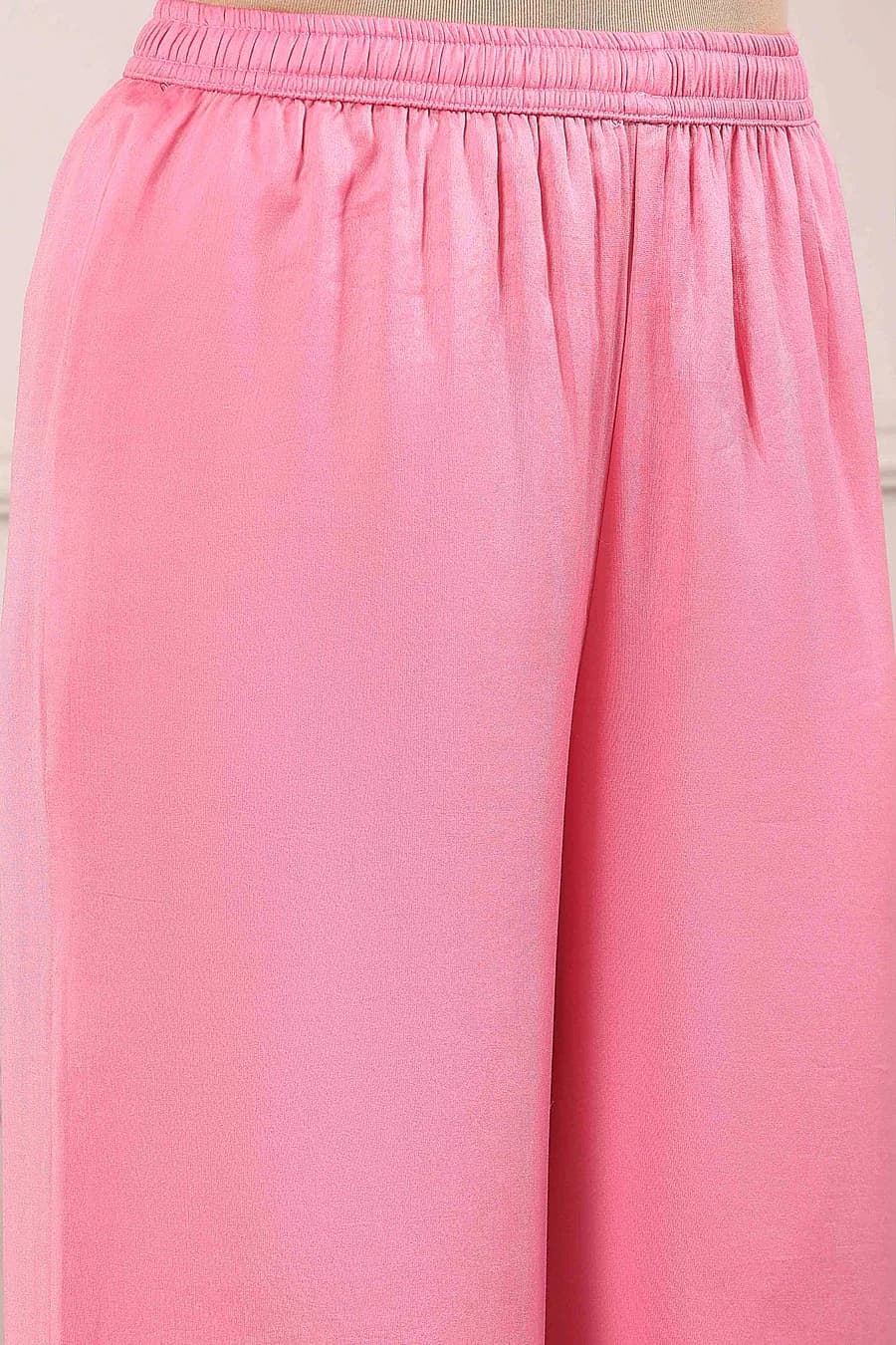 Rose Pink Cotton Silk Embroidered Anarkali Suit Set — 4
