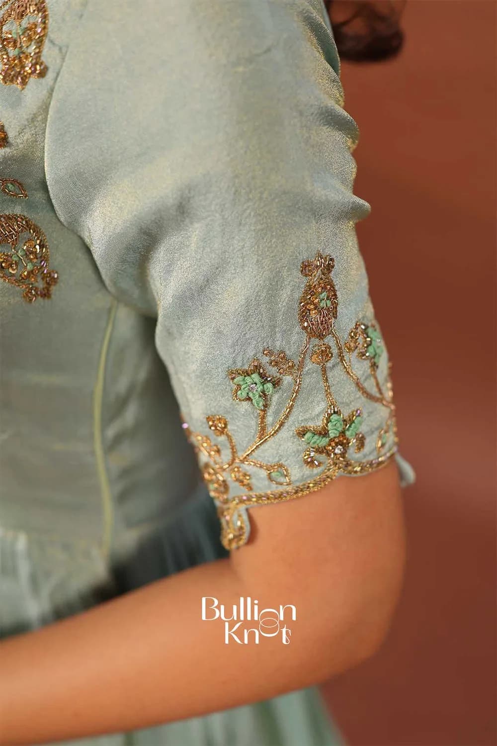 Rashmika Aqua Zari Anarkali Suit Set - Elegance in Ethnic Wear — 4