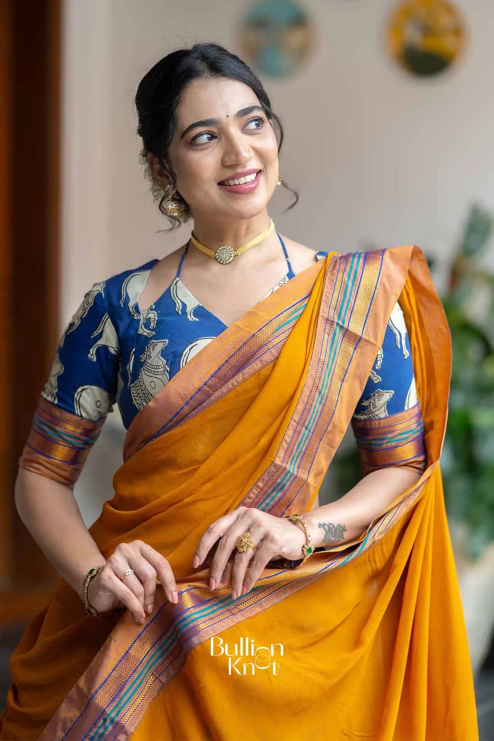 Nilotsav | Purple Handloom Half Saree for Festive Wear — 3