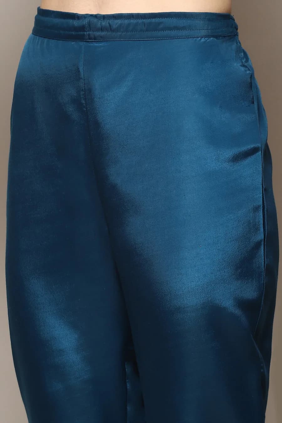 Teal Straight Kurta Pant Suit Set — 6
