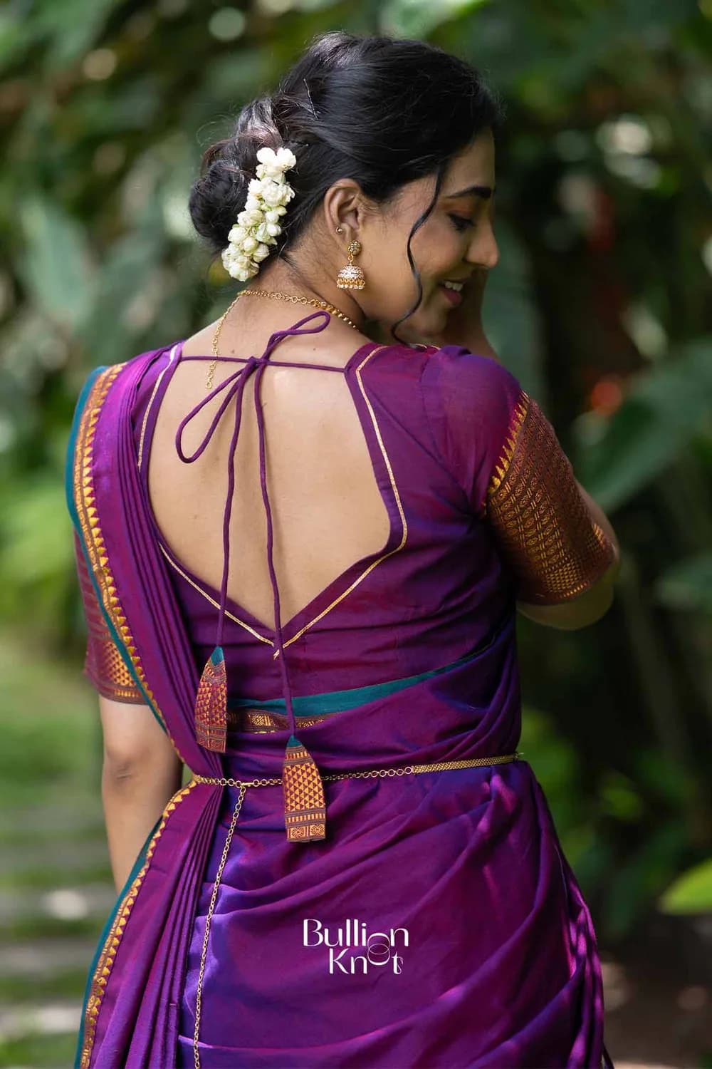 Nazakat | Magenta Handloom Half Saree Details — 2