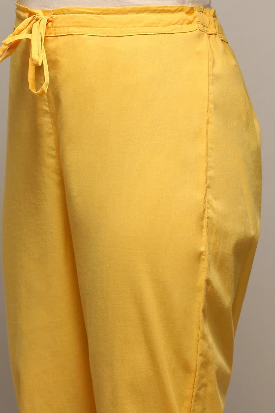 Mango Yellow Voile Narrow Kurta Pant Suit Set — 3