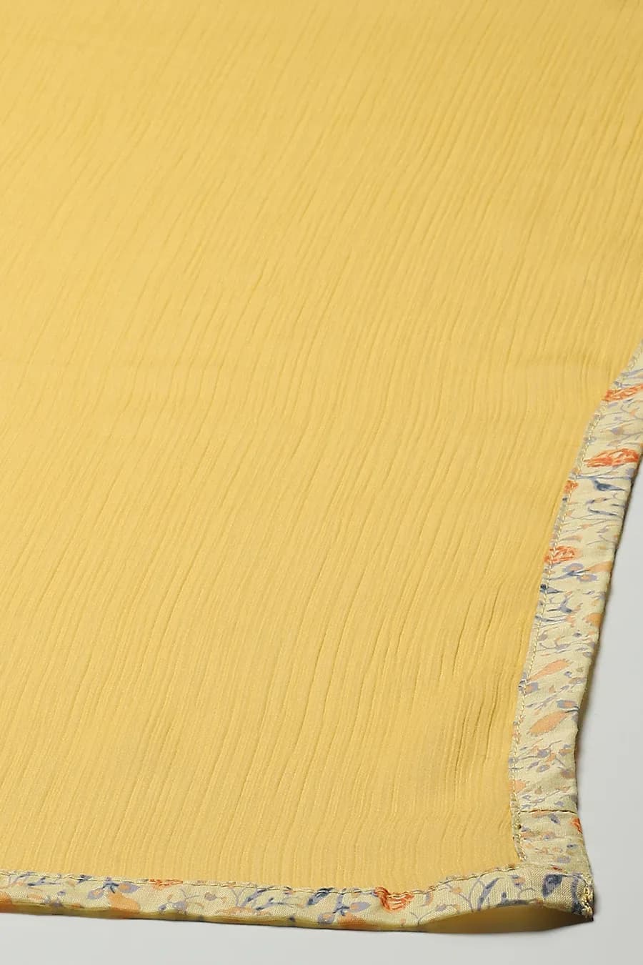Mango Yellow Voile Narrow Kurta Pant Suit Set — 4