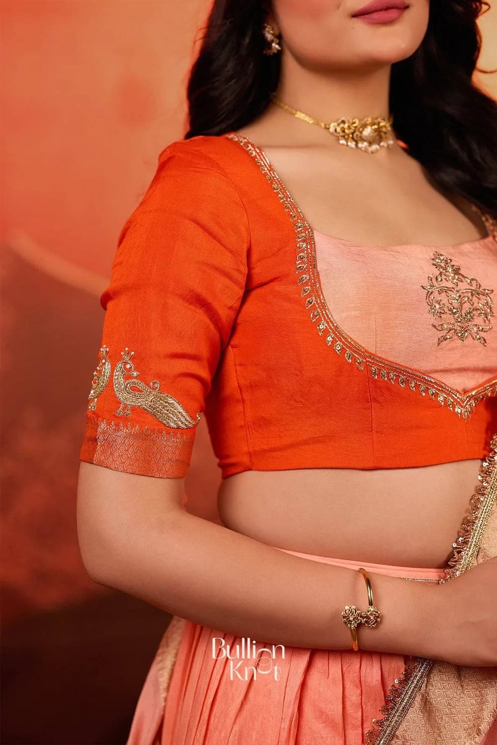 Kaavya Orange Dola Lehenga Set — 5