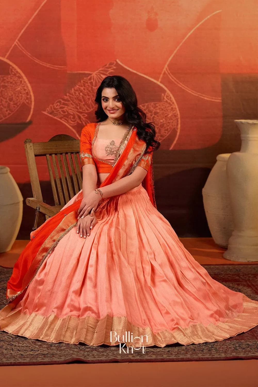 Kaavya Orange Dola Lehenga Set — 3