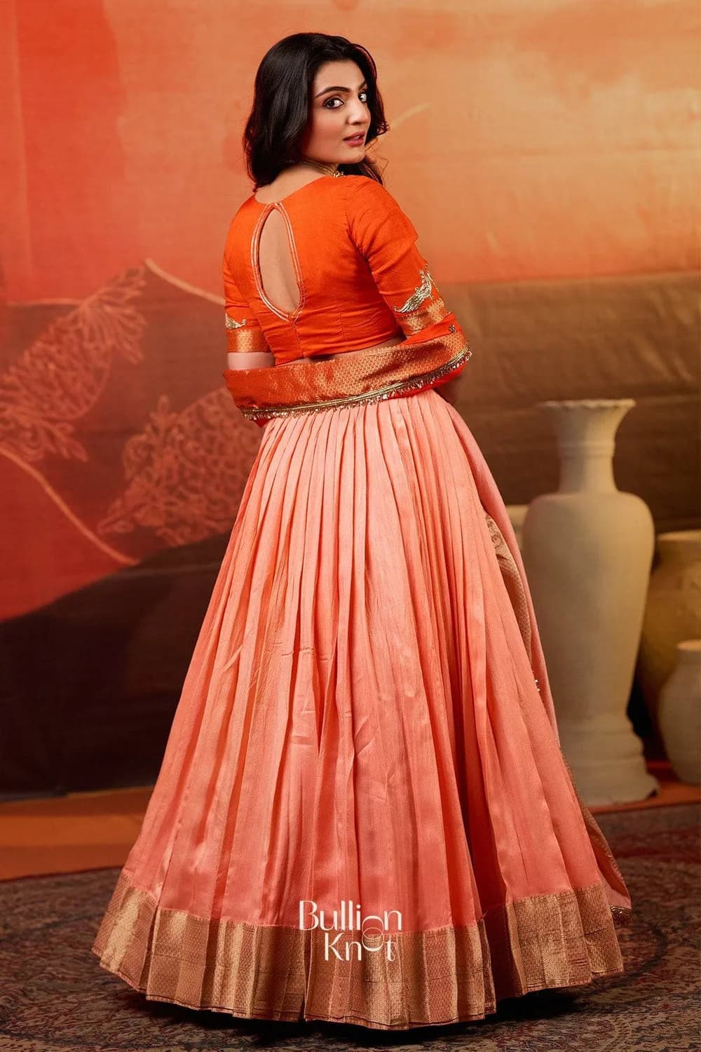 Kaavya Orange Dola Lehenga Set — 6